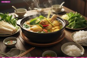 Cách nấu lẩu gà lá giang thơm ngon