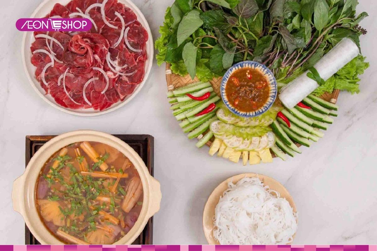 lẩu bò nhúng giấm