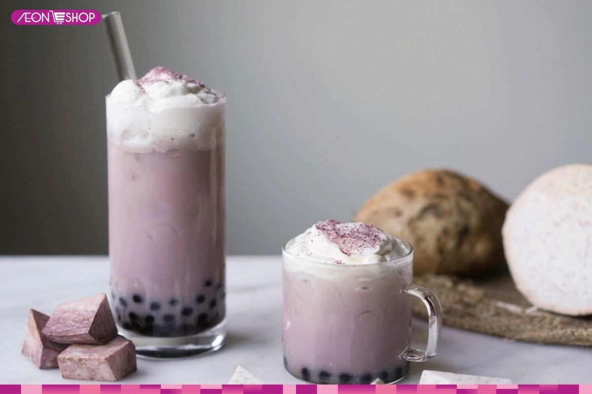 Hoàn thiện trà sữa khoai môn