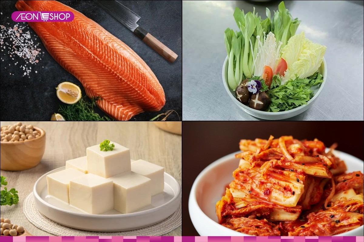Sơ chế nguyên liệu nấu lẩu cá hồi kim chi
