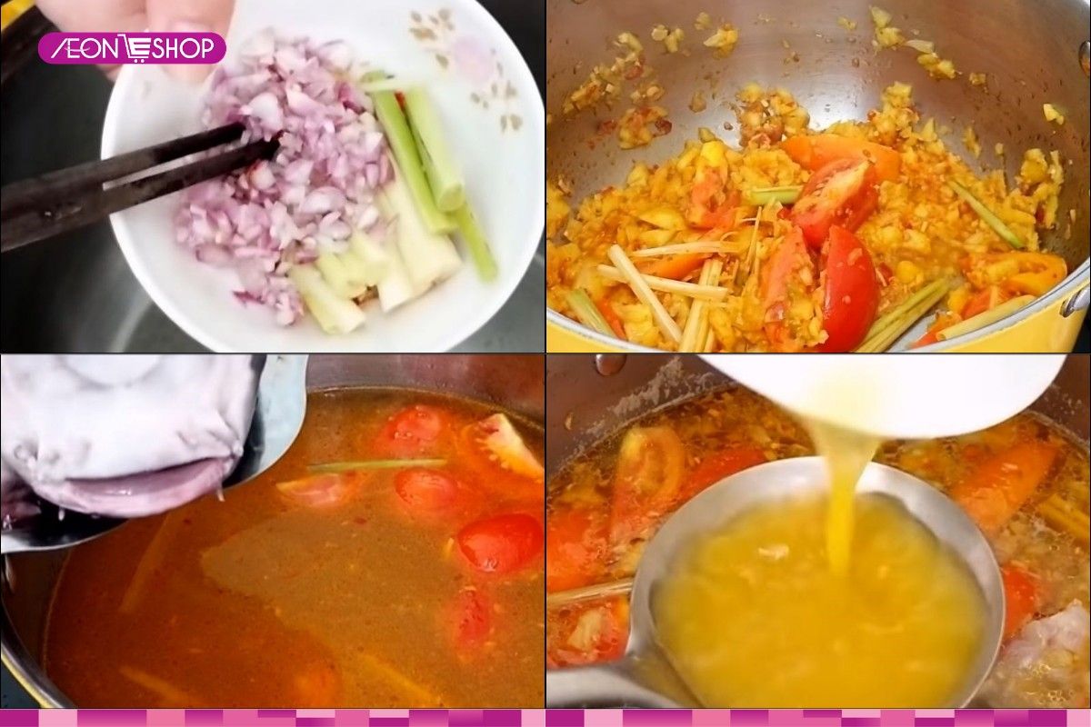 Chế biến nước lẩu cá trên kiểu thái