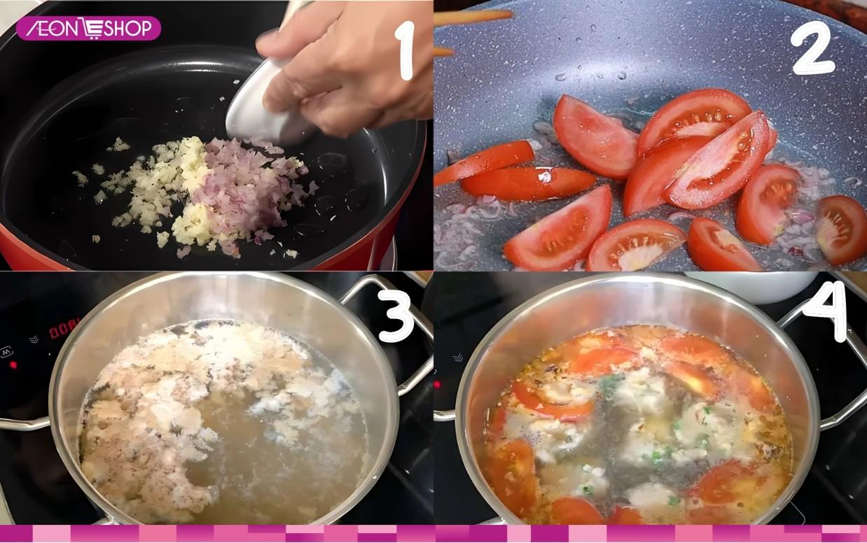 Nấu nước lẩu cua đồng miền Nam