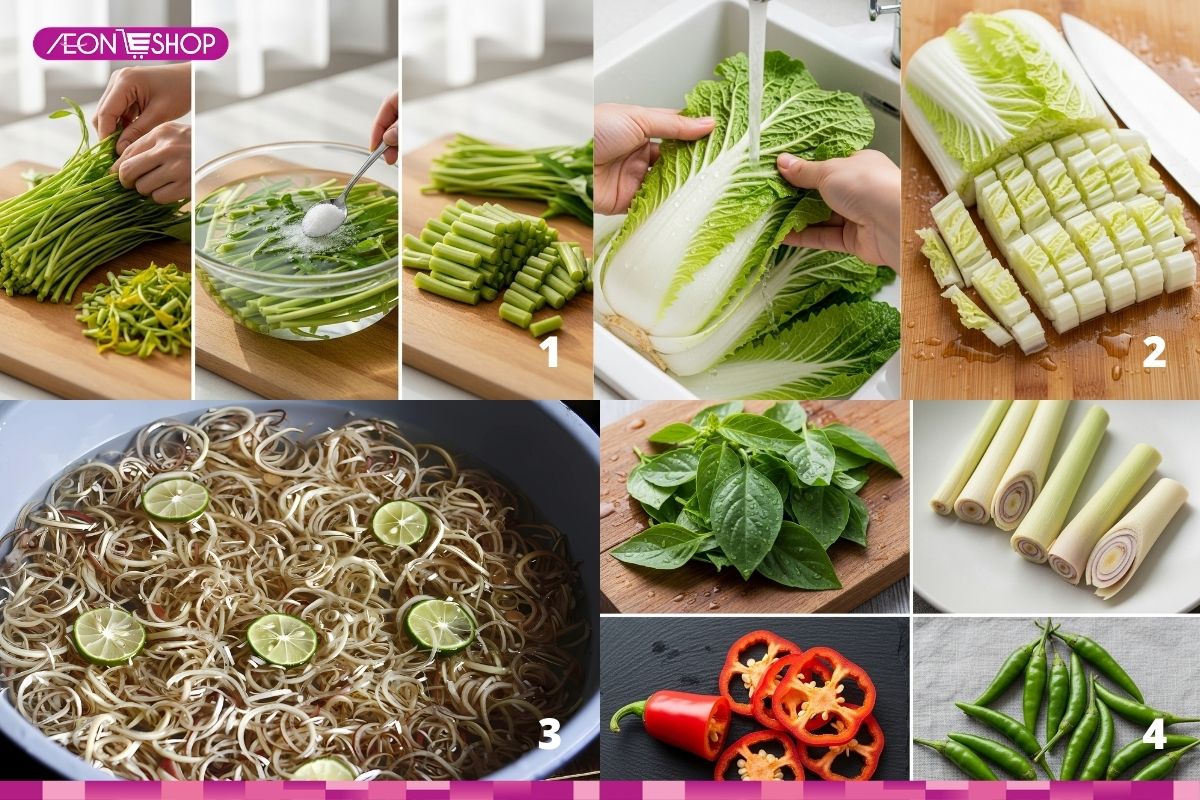 Sơ chế các nguyên liệu khác nấu lẩu