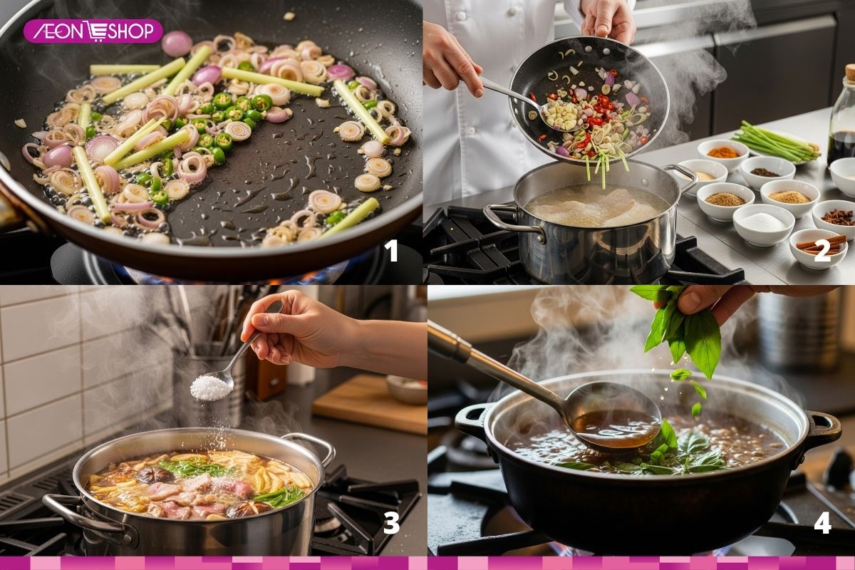  Nấu lẩu gà chanh ớt