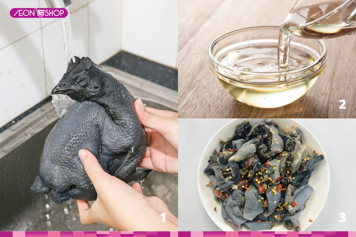 Sơ chế khử tanh gà đen