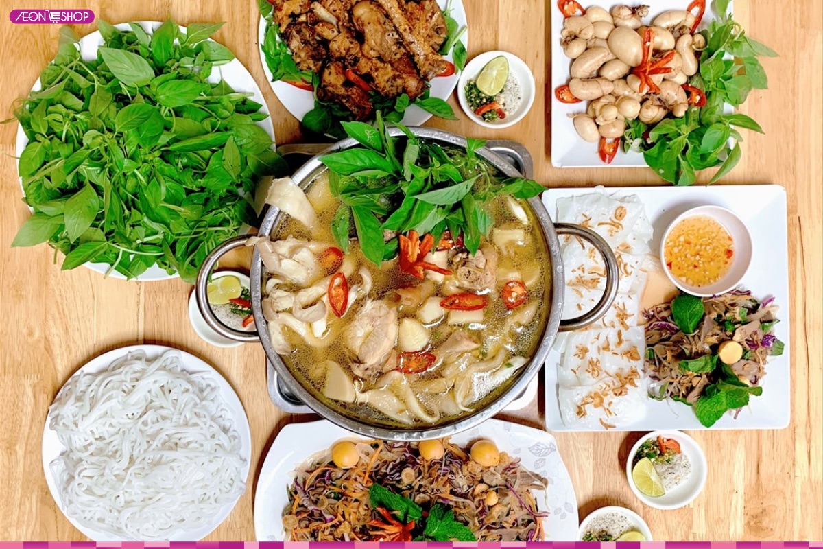 Hoàn thiện và thưởng thức lẩu gà lá é
