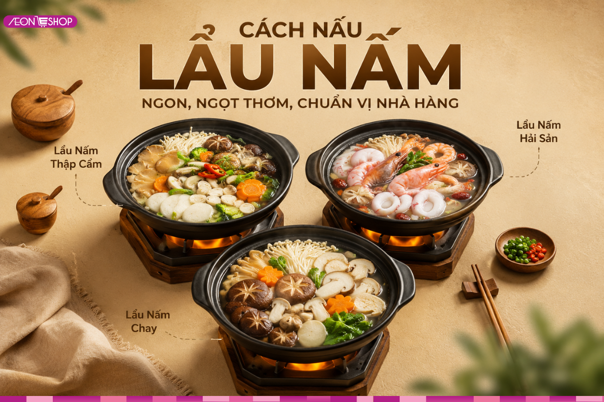 Tổng hợp 13 cách nấu lẩu nấm ngon, ngọt thơm chuẩn vị nhà hàng