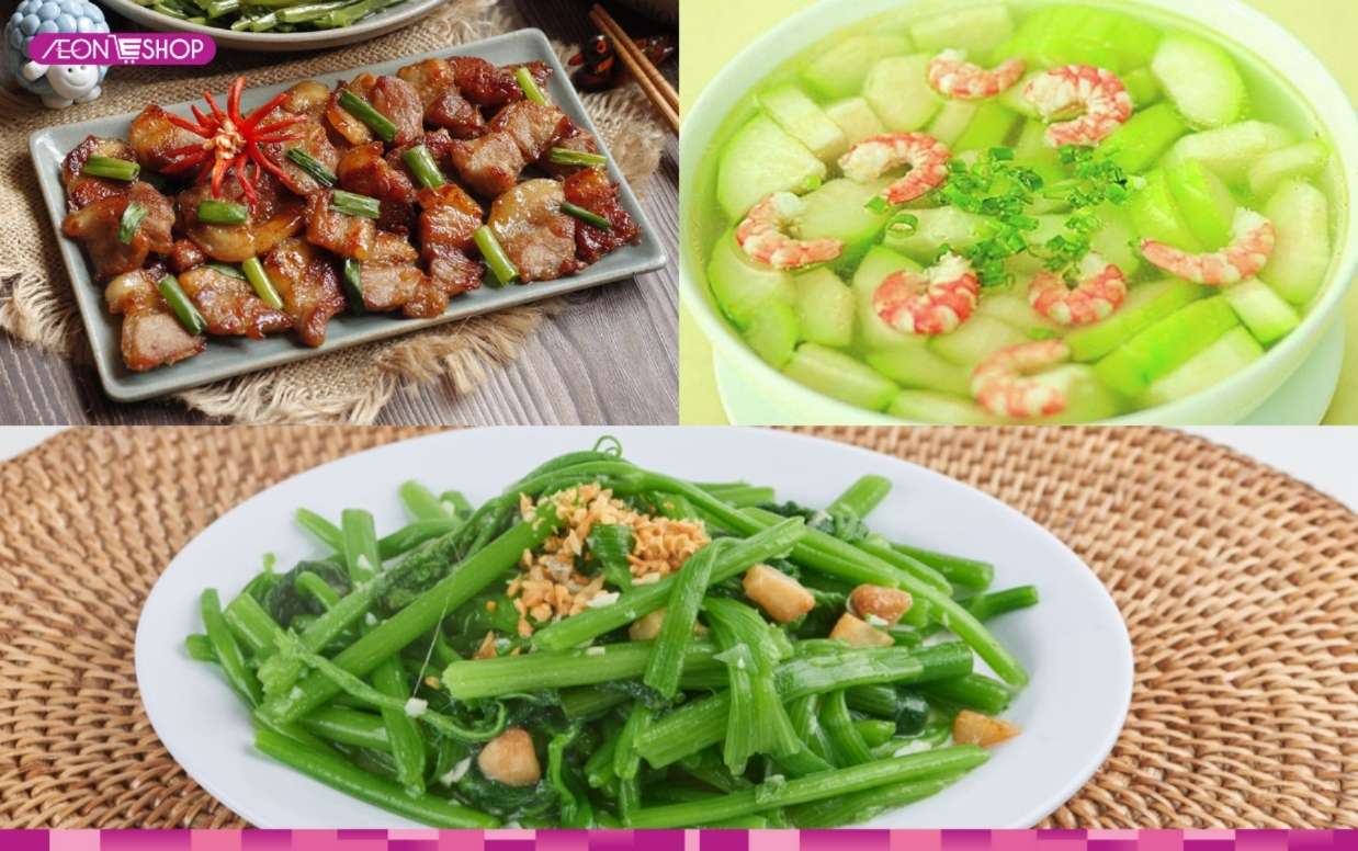 Canh bí đao nấu tôm, thịt ba chỉ