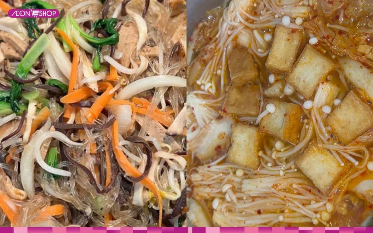 Miến chay, canh kim chi chay