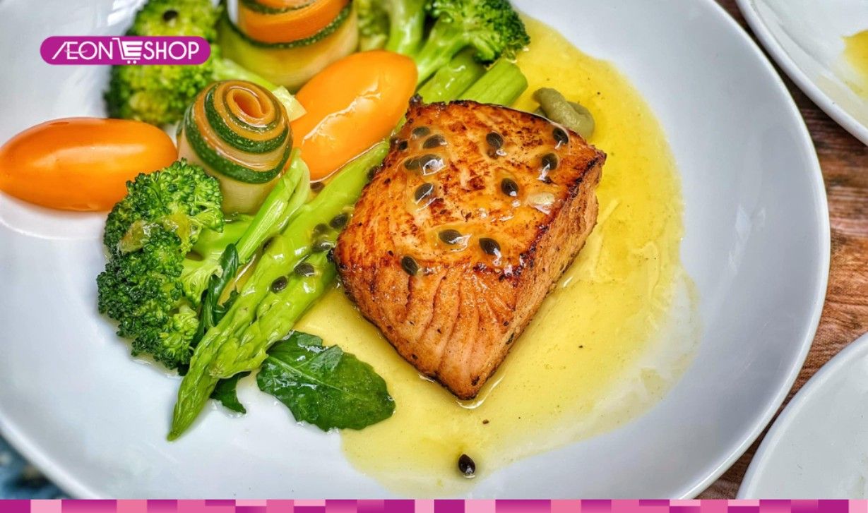 Cá hồi sốt chanh dây mật ong