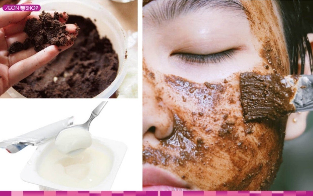 Công thức tẩy tế bào chết da mặt từ bã cà phê và sữa chua không đường