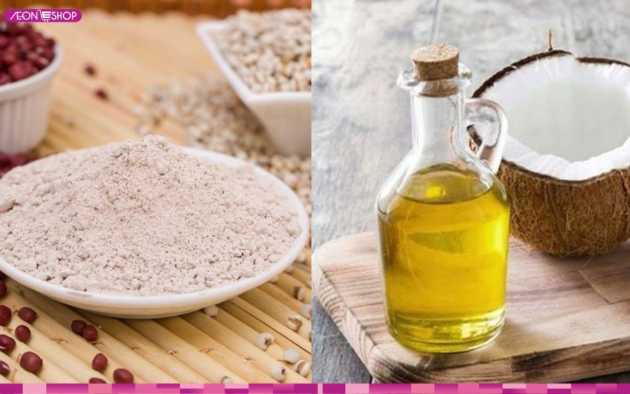 tẩy tế bào chết da mặt từ bột đậu đỏ và dầu dừa