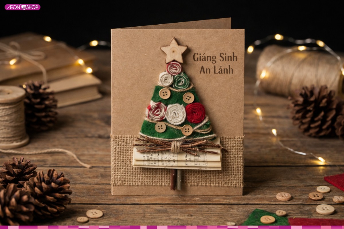 Mẫu thiệp giáng sinh cây thông noel