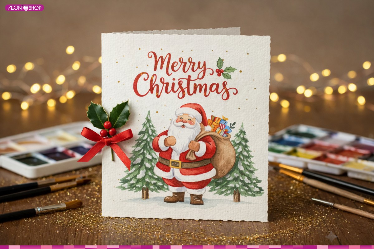 Mẫu thiệp Giáng sinh ông già Noel