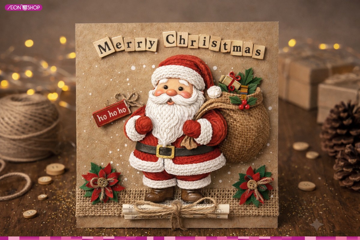 Mẫu thiệp Giáng sinh ông già Noel