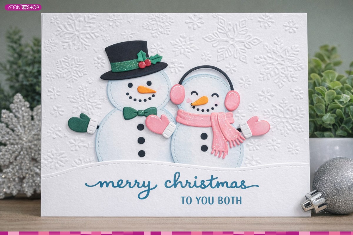 Mẫu thiệp Giáng sinh người tuyết