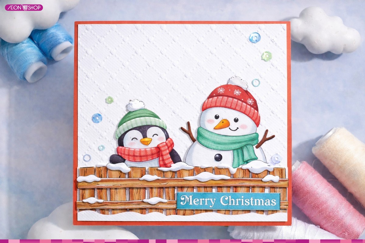 Mẫu thiệp Giáng sinh người tuyết