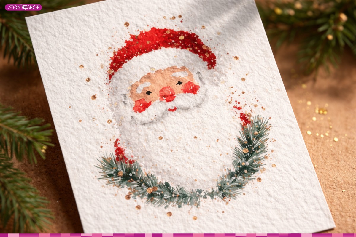 Mẫu thiệp Giáng sinh hộp quà Noel