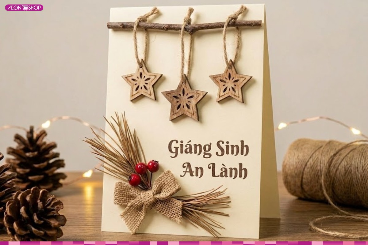 Mẫu thiệp Giáng Sinh hình ngôi sao