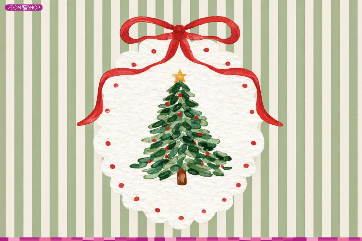 Mẫu thiệp Giáng sinh cây thông Noel