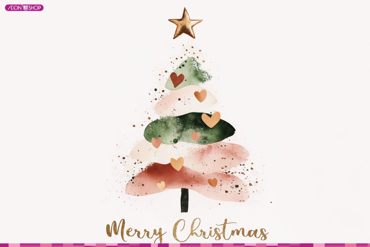 Mẫu thiệp Giáng sinh cây thông Noel