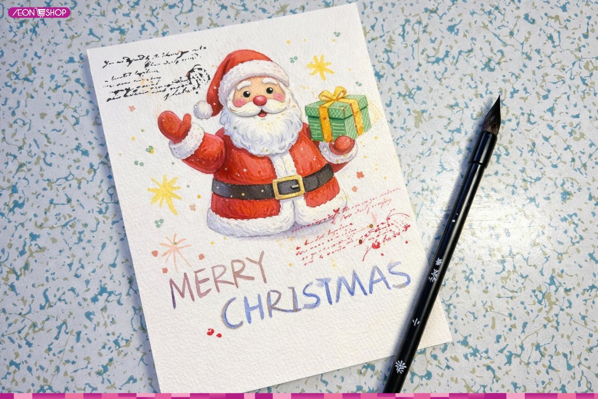 Mẫu thiệp Giáng sinh ông già Noel