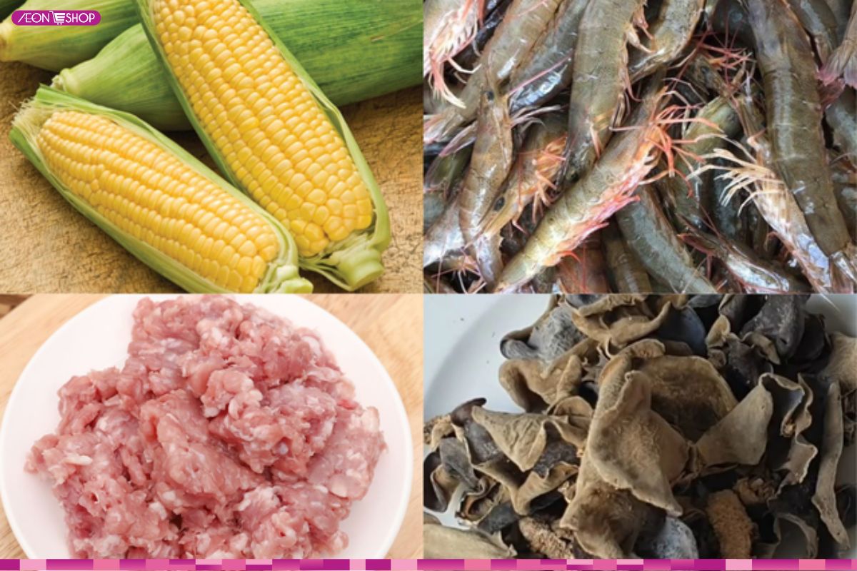 Nguyên liệu làm ram bắp tôm thịt