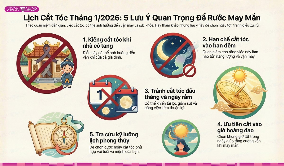 Những lưu ý quan trọng khi cắt tóc tháng 1