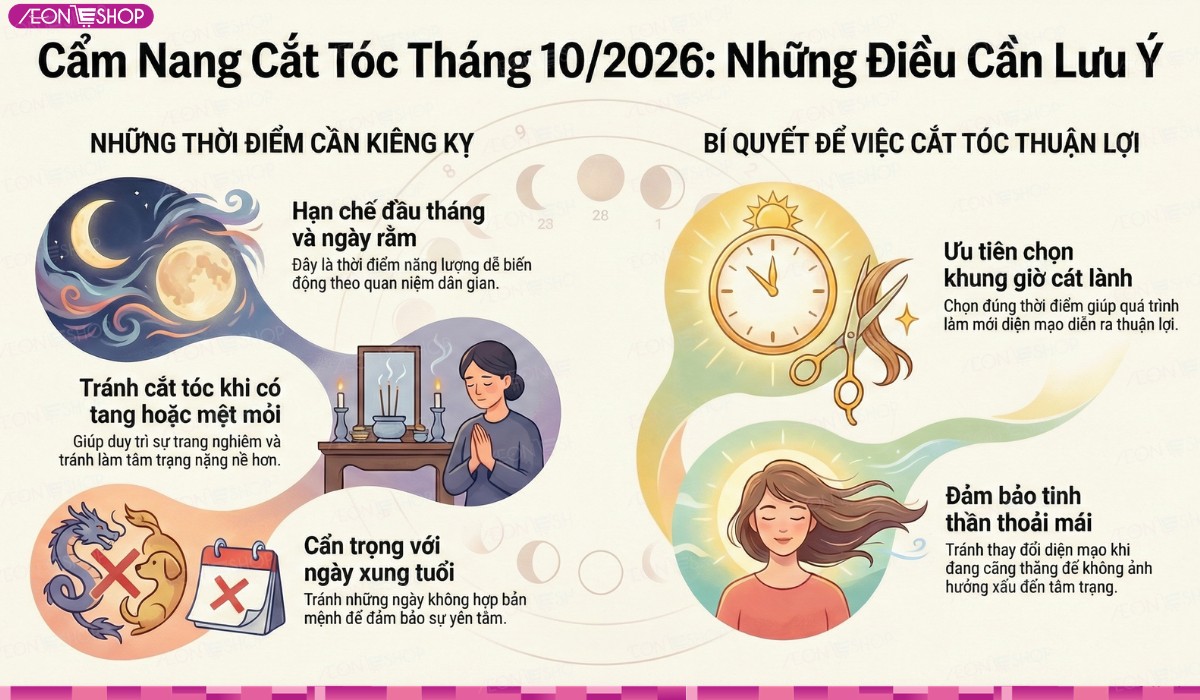 Tổng hợp các lưu ý khi cắt tóc tháng 10/2026