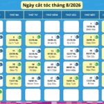 Lịch cắt tóc tháng 8/2026: Thăng hạng nhan sắc, hút vận may