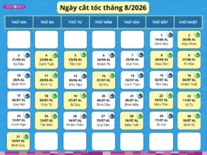 Lịch cắt tóc tháng 8 năm 2026 giúp hút nhiều tài lộc, vận may