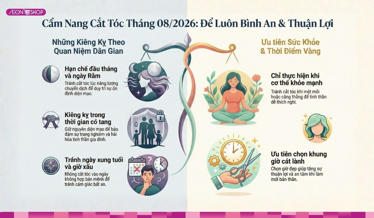 Gợi ý các lưu ý quan trọng khi cắt tóc trong tháng 8/2026