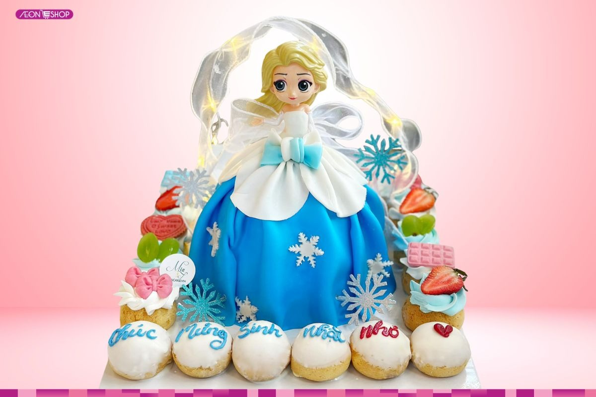 Mẫu bánh sinh nhật cho bé gái hình công chúa Elsa
