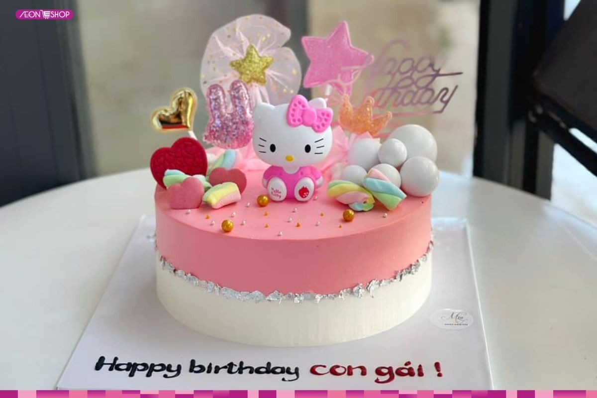 Bánh kem Hello Kitty đáng yêu cho bé gái