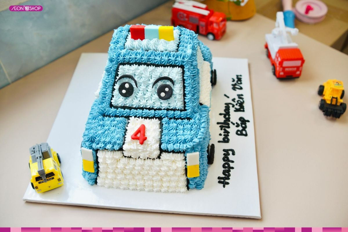 Mẫu bánh sinh nhật tạo hình ô tô cho bé trai