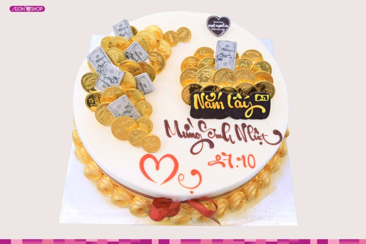 Bánh kem rút tiền độc đáo tặng mẹ