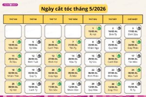 Lịch cắt tóc tháng 5 năm 2026 giúp rước may mắn, tài lộc