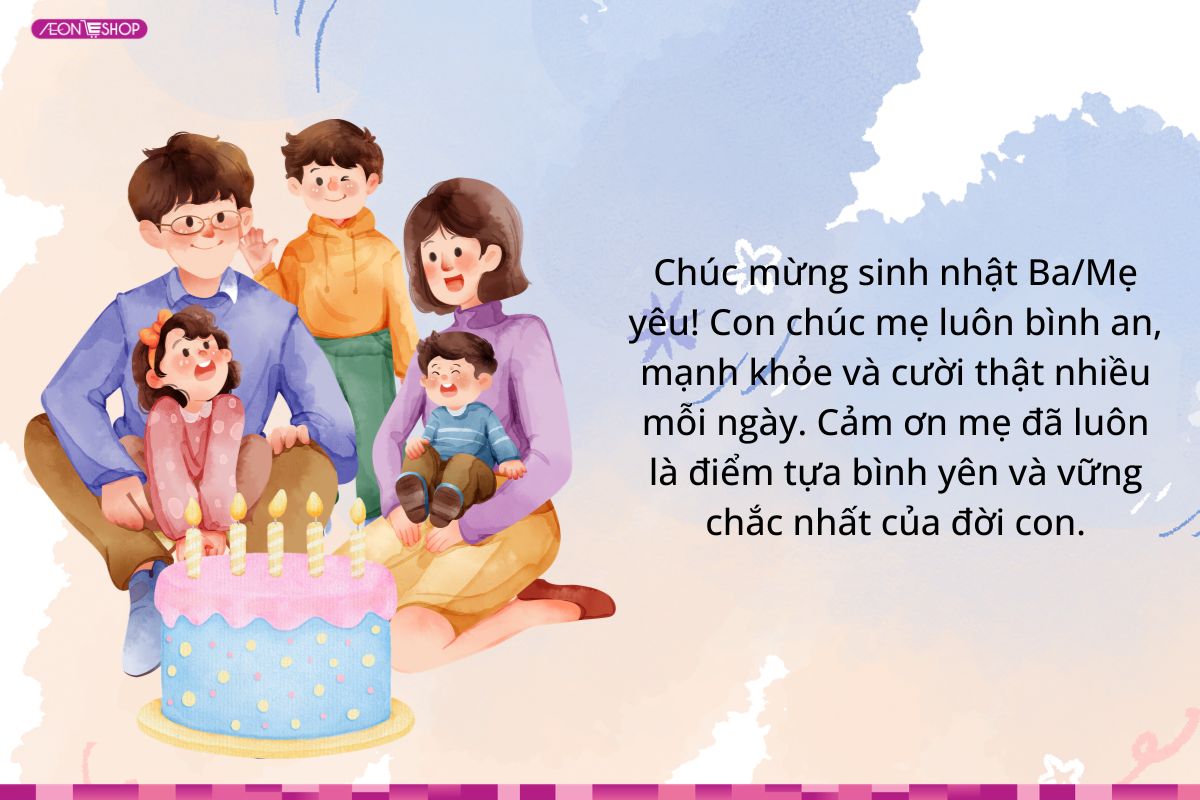 Lời chúc sinh nhật gửi bố mẹ