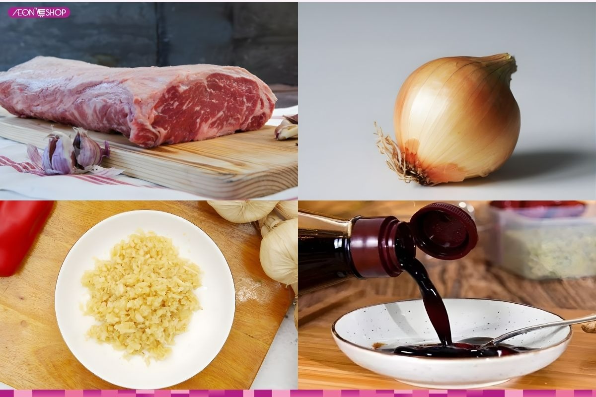 Nguyên liệu làm món thịt bò xào hành tây