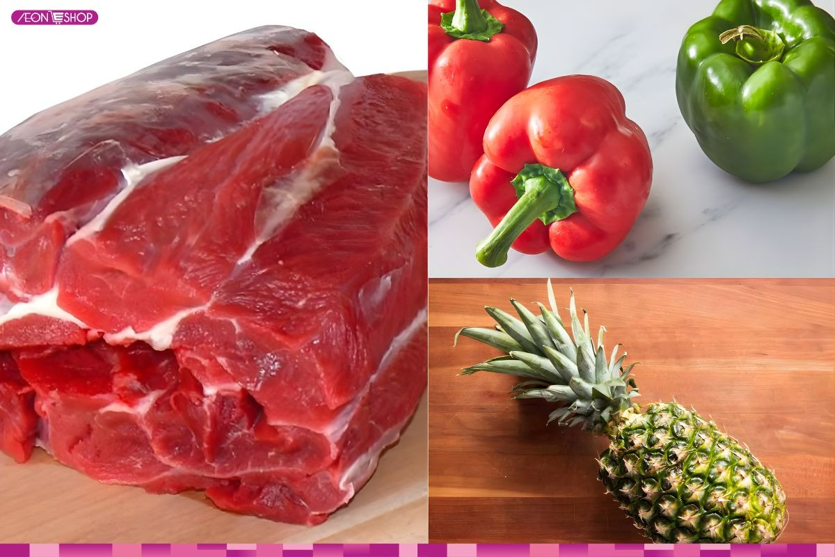 Nguyên liệu làm thịt bò xào dứa