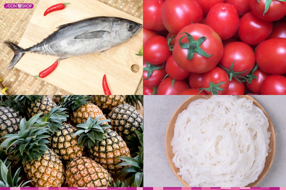 Các nguyên liệu nấu bún cá ngừ