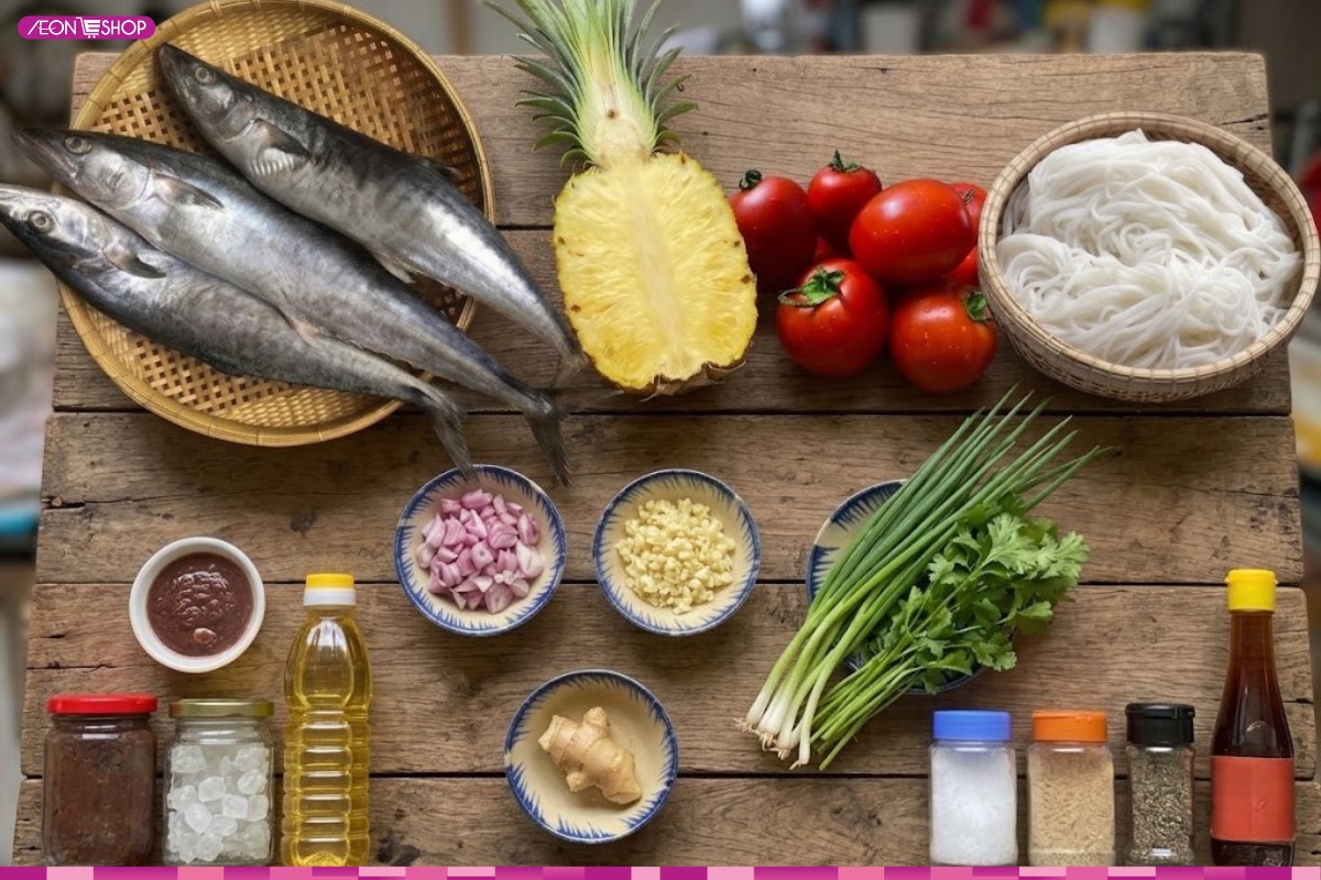 Nguyên liệu nấu bún chả cá Nha Trang