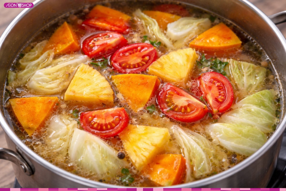 Nước dùng thanh ngọt từ các loại rau củ