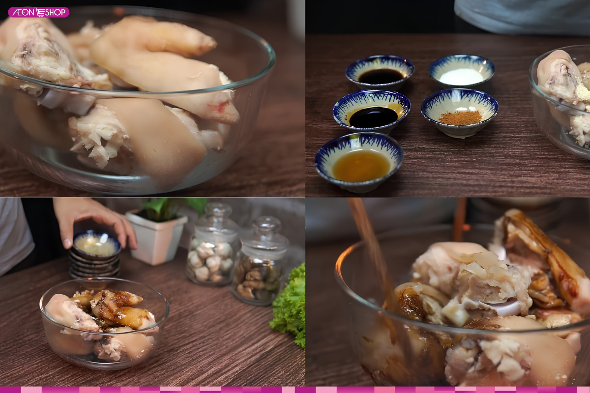 Ướp giò heo với các loại gia vị