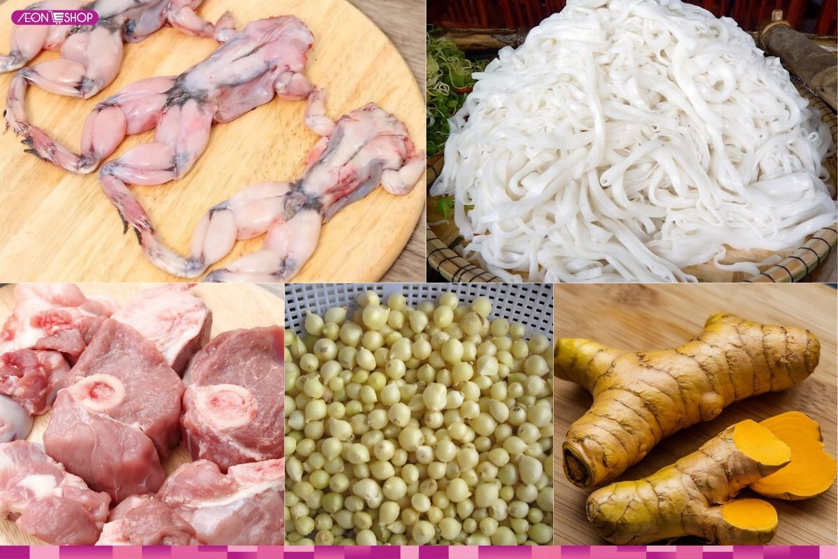 Các nguyên liệu quan trọng cần chuẩn bị để nấu mì Quảng ếch