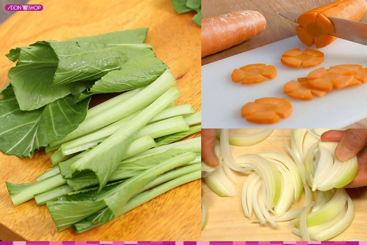 Sơ chế rau củ trước khi xào mì