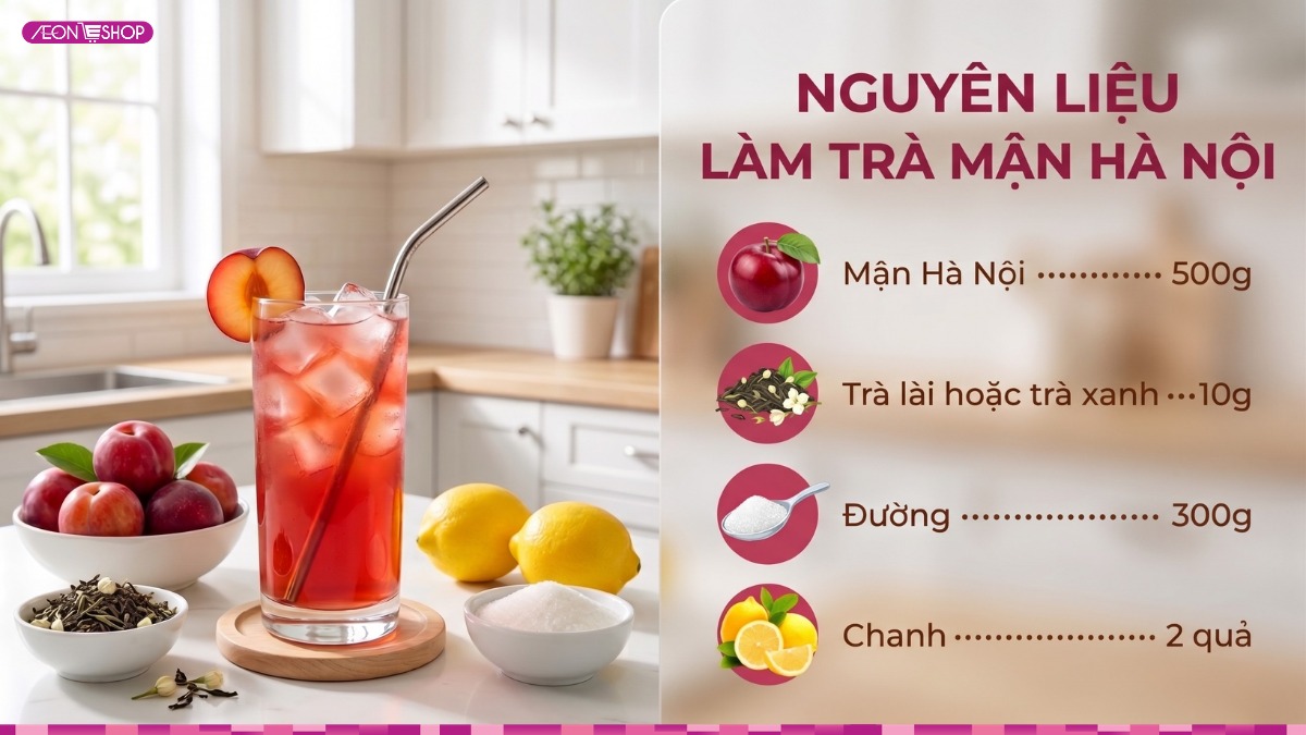 Nguyên liệu cần dùng để làm trà mận
