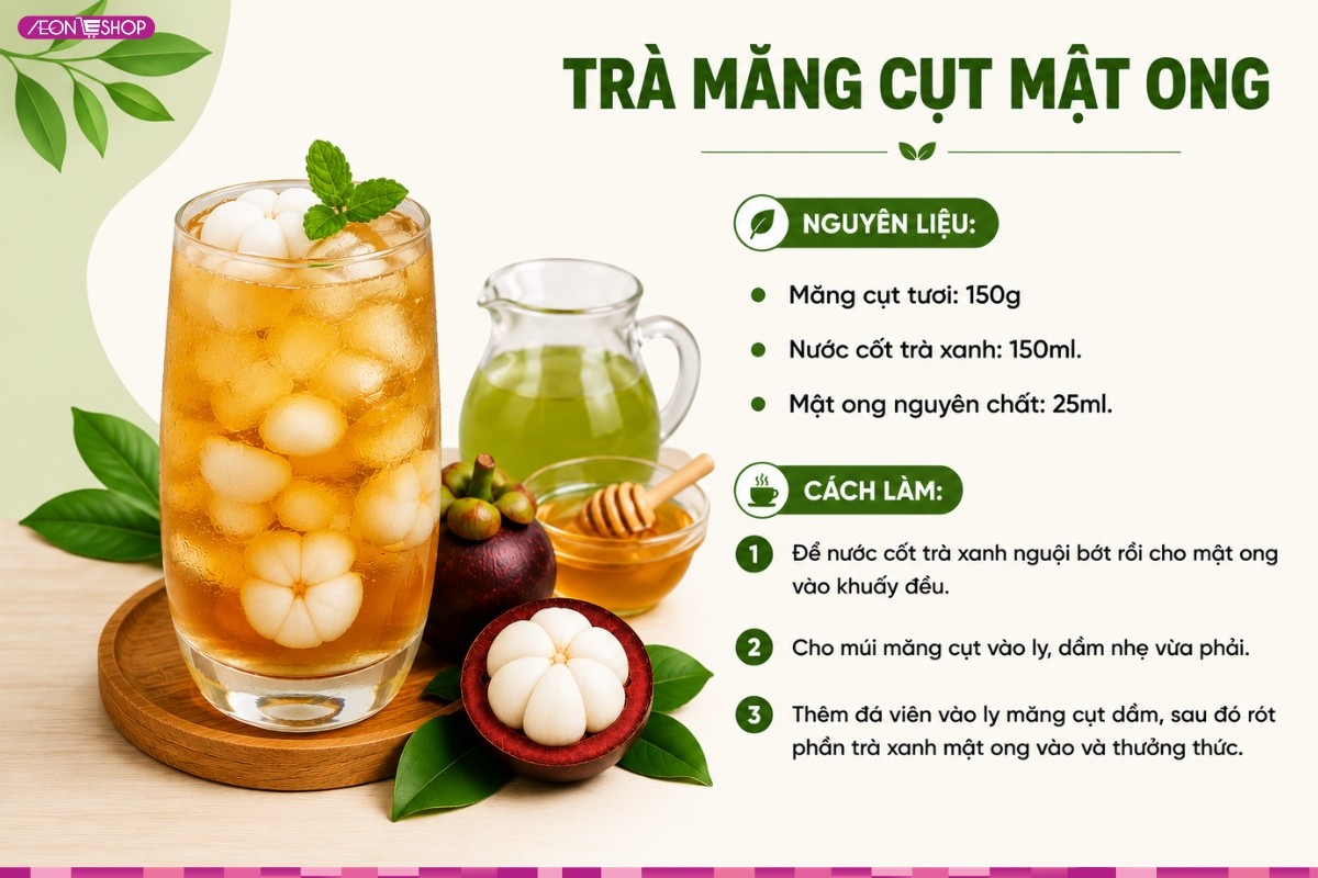 Cách pha chế trà măng cụt mật ong