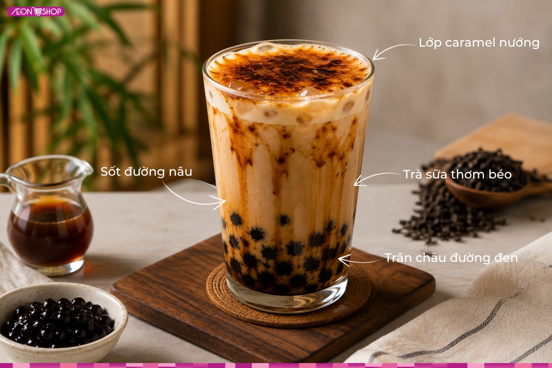 Các thành phần chính của trà sữa nướng