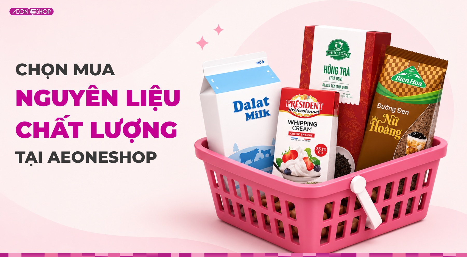 Mua nguyên liệu làm trà sữa nướng tại AEONESHOP